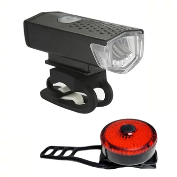 Tölthető LED kerékpár lámpa szett USB