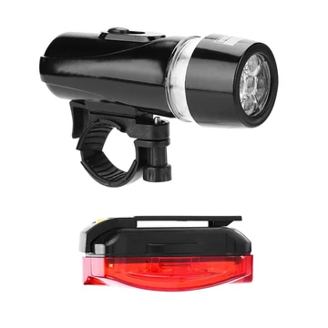 Bicikli LED lámpa kerékpár lámpa szett elemes - fekete