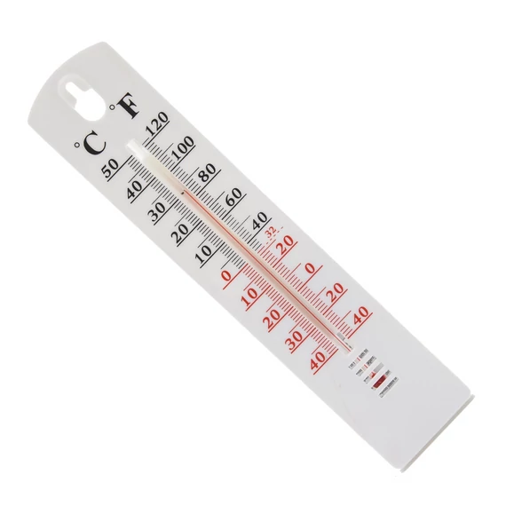 Nagyméretű hagyományos fali hőmérő 40cm műanyag