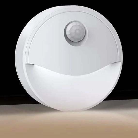 Mozgásérzékelős gardrób lámpa szekrény lámpa LED éjjeli fény Ø8cm