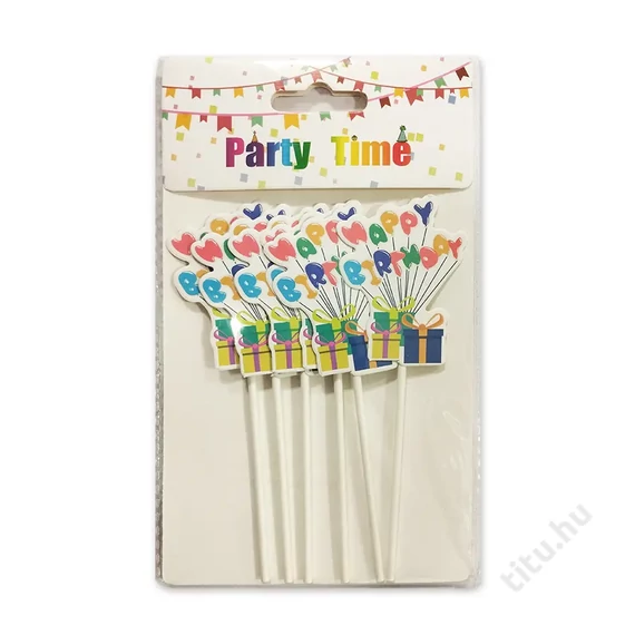 Partidekor Happy Birthday felirat 6db