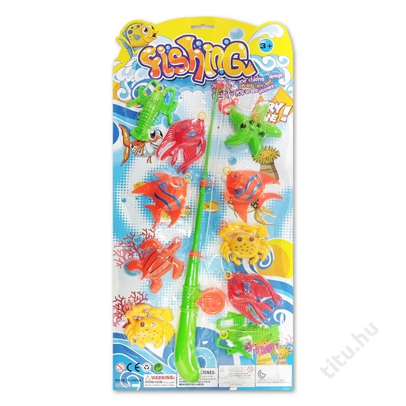 Ügyességi játék horgászbot halakkal 42cm