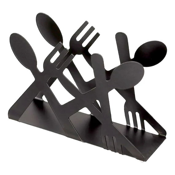 Szalvétatartó EVŐESZKÖZÖK - fekete