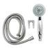 Kép 1/2 - Kézi zuhanyfej zuhanyszett gégecsővel és fali tartóval - ezüst Ø8cm