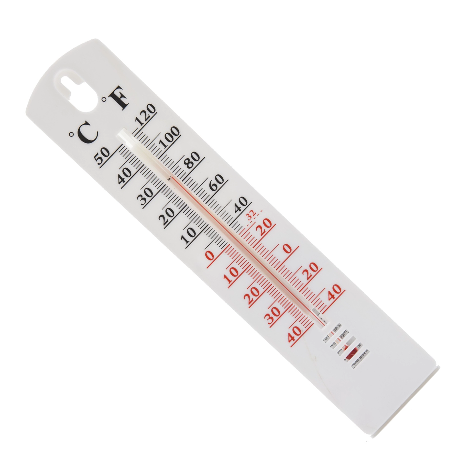 Nagyméretű hagyományos fali hőmérő 40cm műanyag