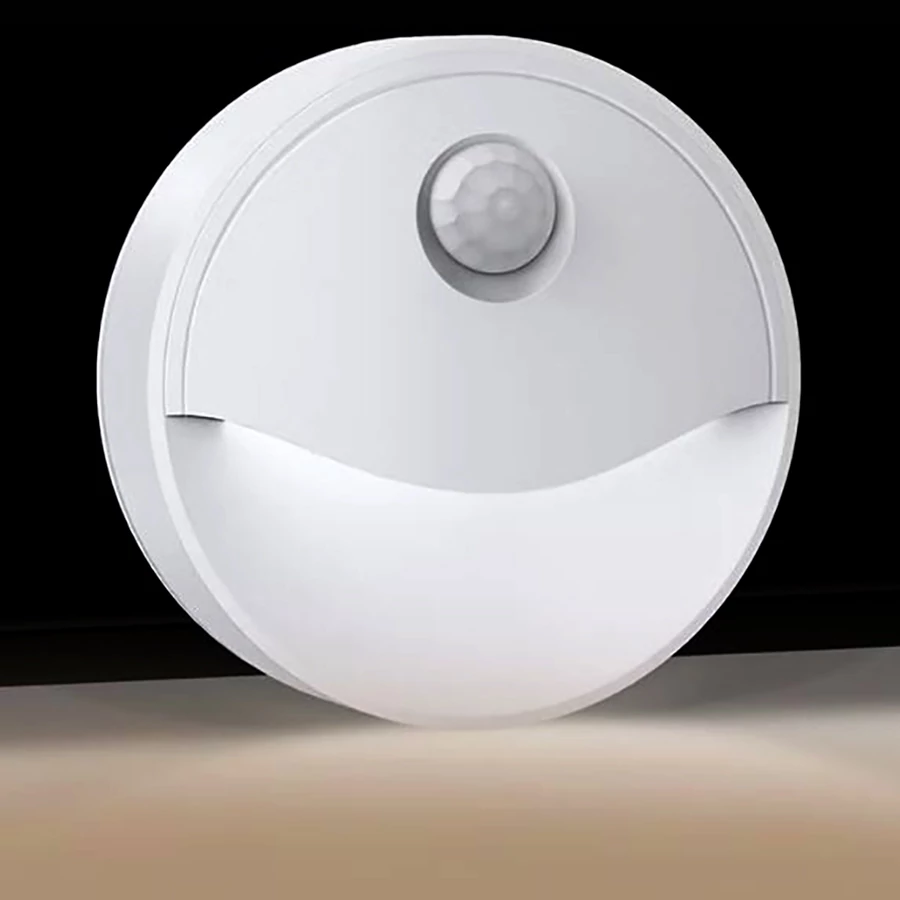 Mozgásérzékelős gardrób lámpa szekrény lámpa LED éjjeli fény Ø8cm